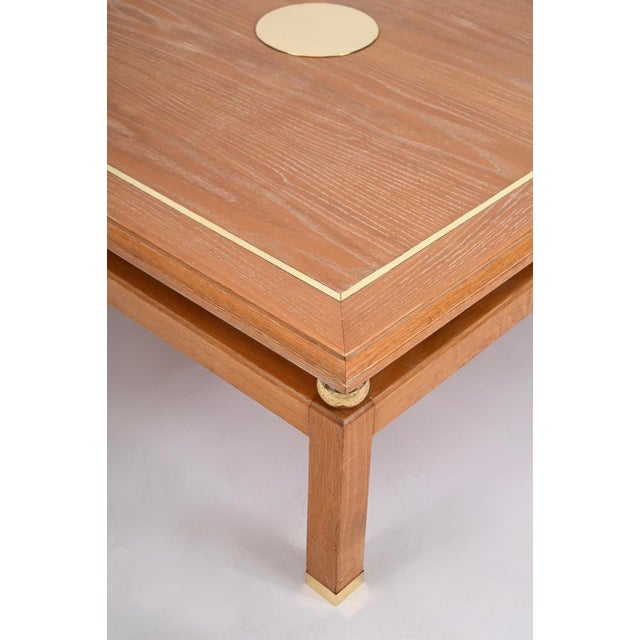 Coffee Table in Oak and Brass by Tommaso Barbi, Italy, 1970s For Sale - Image 17 of 18