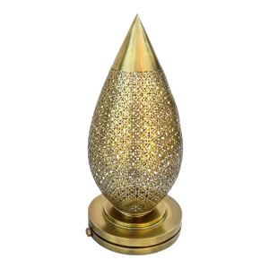 Vintage Moorish-Patterned Brass Table Lamp