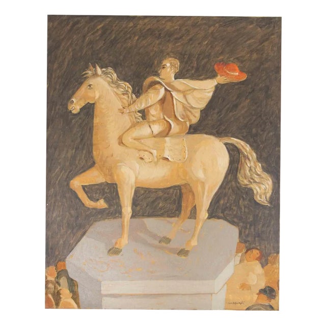 Alberto Gallerati, Let's Leave the Mochi Alone, Oil on Canvas, 1970s For Sale