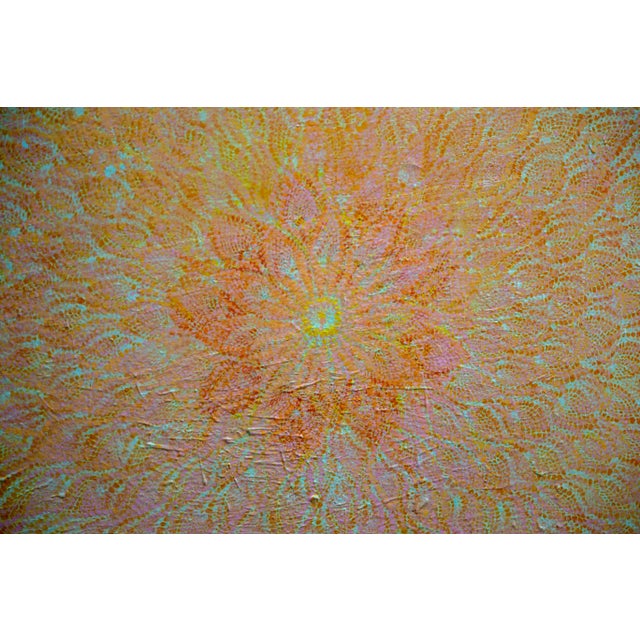 Spiral Pattern Unknown Artist Size: 47 in. x 53 in. Framed size: 49.5 x 55 inches Acrylic on Canvas