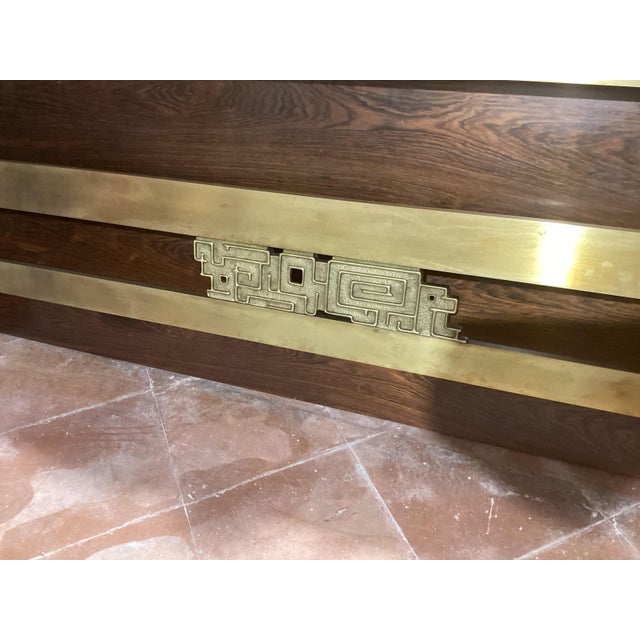 Bronze and Brass Double Bed attributed to Frigerio Desio, Italy, 1970s For Sale - Image 10 of 14