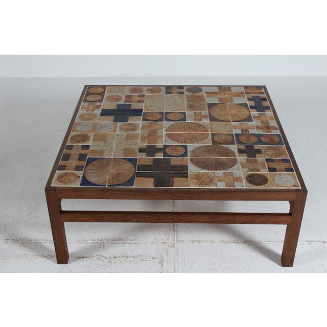 Square Tile Top Coffee Table in Wengé from Tue Poulsen and Erik Wørts, Denmark, 1960s For Sale - Image 6 of 11