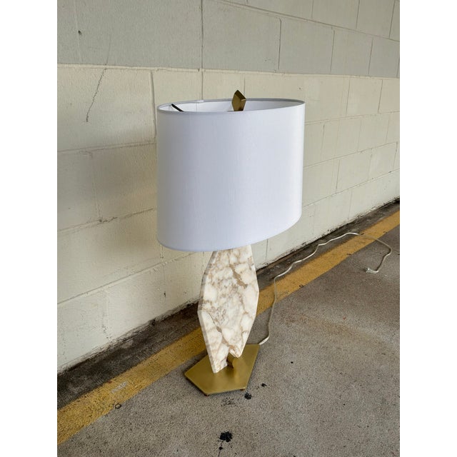 Modern Revelation Pentagonal Italian Marble Lamp. For Sale - Image 3 of 7