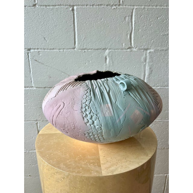 1980s Large Signed Markiewicz Studio Pottery Sculptural Vessel, 15 Inches Wide For Sale - Image 5 of 8