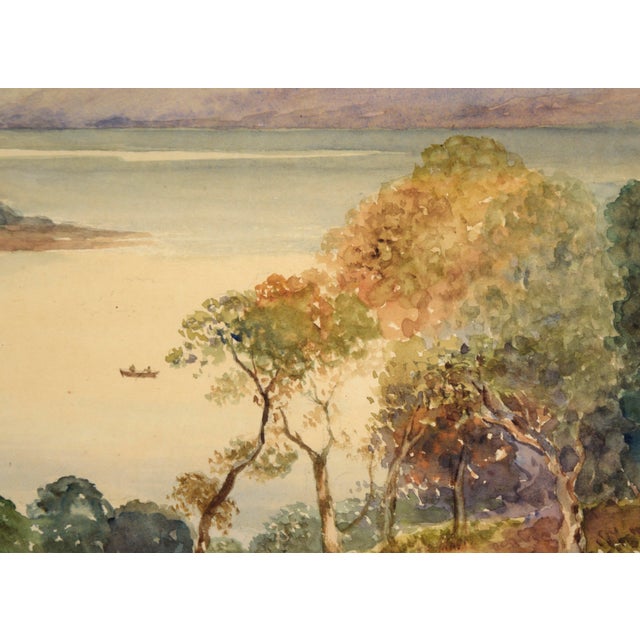 Early 20th Century "Lock Ness" Lake Watercolor Landscape on Paper by R. C. Lees For Sale - Image 5 of 9