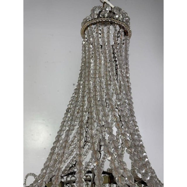 Early 20th Century Empire-Style Crystal Beaded Chandelier For Sale - Image 4 of 13