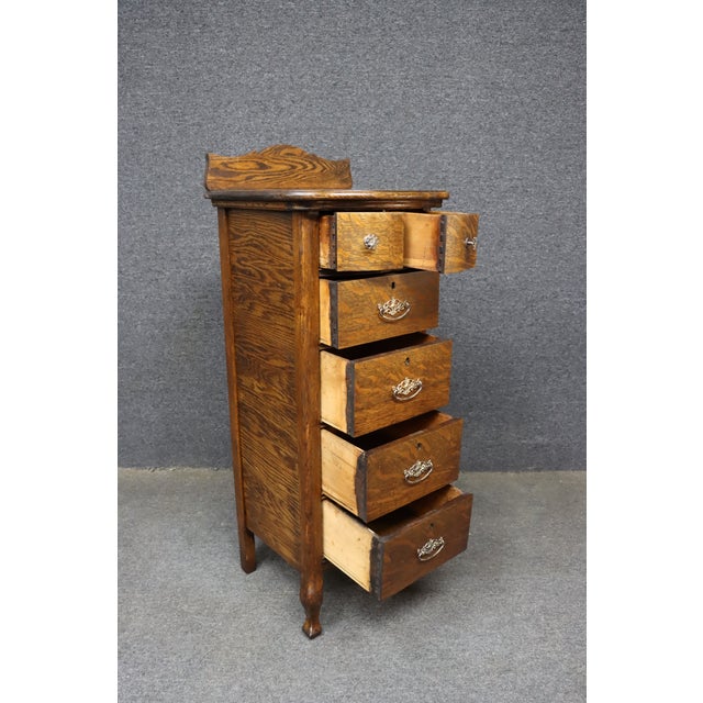 Victorian Victorian Quarter Sawn Oak Lingerie Chest For Sale - Image 3 of 9