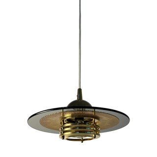 Small Vintage Pendant Lamp in Smoked Glass and Brass by Jan Eskil Eskilsson for Belid For Sale