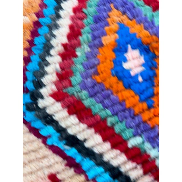 Textile Hand Knotted Vintage Moroccan Berber Diamond Rug Runner For Sale - Image 7 of 10