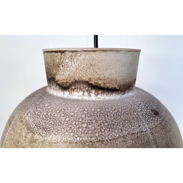 Large Brutalist Studio Ceramic Art Hanging Lamp with Cascading Ceramic Spheres from Bücking-Börnsen, Germany, 1960s For Sale - Image 15 of 18