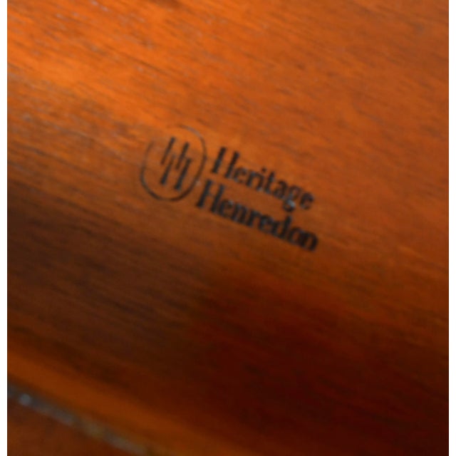 1920 Heritage Henredon Regency Mahogany & Leather Top Drop-Leaf Pembroke Table For Sale - Image 11 of 12