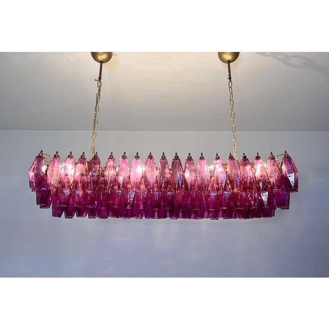 Murano Poliedri Chandelier with 138 Amethyst Glasses by Carlo Scarpa, 1990s For Sale - Image 9 of 18