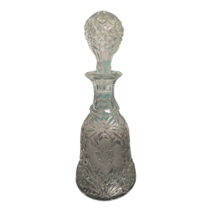 Vintage Crystal Liquor Decanter, Bell Shaped Decanter, Cut Glass, Mid-Century Mordern