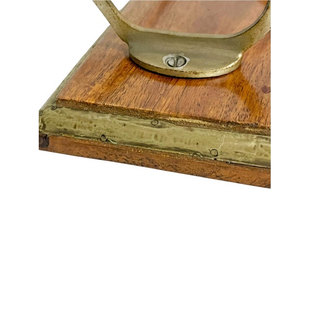 Pair of Vintage French Mid Century Wood and Metal Double Wall Hooks on Wood Plaques For Sale - Image 6 of 18
