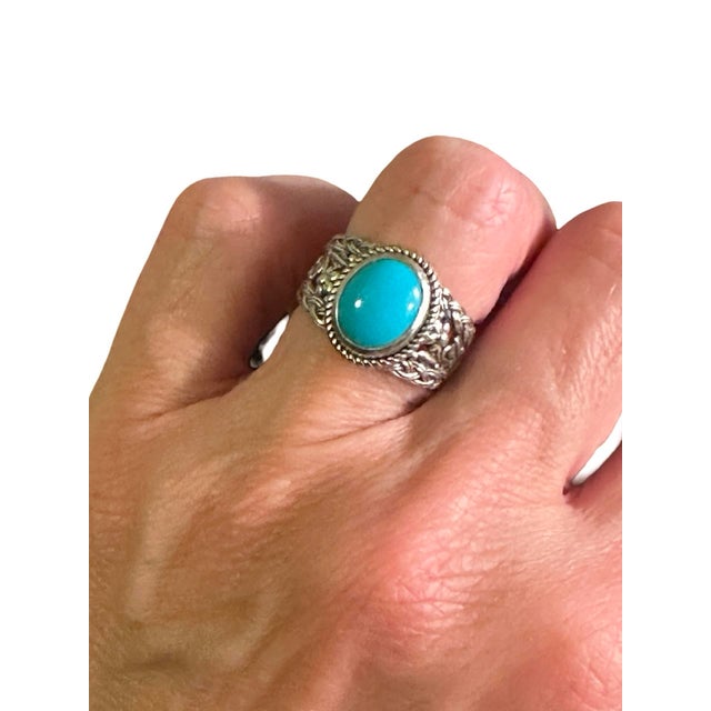 Sterling Turquoise Band Ring Sz 7 New ! For Sale In New York - Image 6 of 6