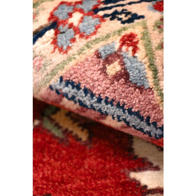 Terra Cotta Serapi Rust/Navy Wool Runner- 2' 6'' X 8' 0'' For Sale - Image 8 of 9