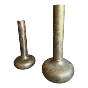 1960s Paolo Marini Laras Padova Brass Bud Vases Mid-Century Modern Italian Design Set