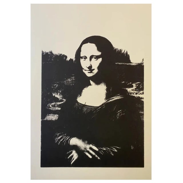 Andy Warhol, Mona Lisa Black on White, Screenprint For Sale