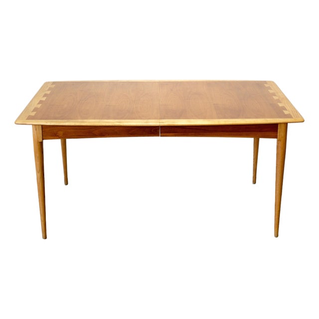1950s Attributed Lane Furniture "Acclaim" Walnut & Ash Dining Table For Sale