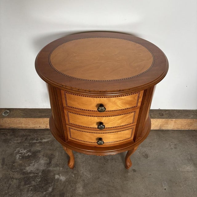Louis XV Style Side Table with Inlay Work, 1970s For Sale - Image 9 of 14