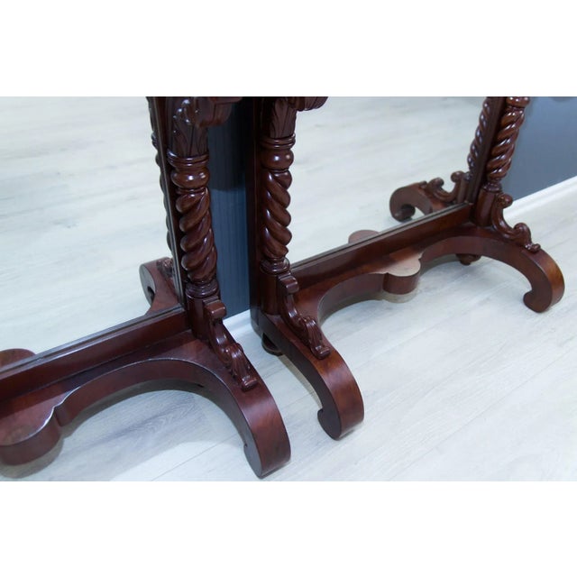 Antique Walnut Wall Console Tables, Set of 2 For Sale - Image 18 of 18