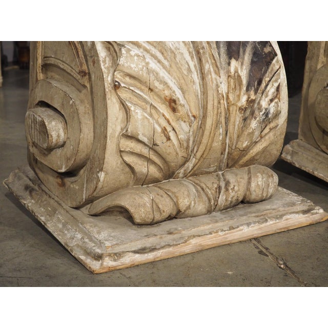 Wood Pair of Large North Italian Wall Bracket Consoles, Circa 1800 For Sale - Image 7 of 18