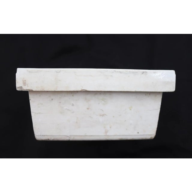 Vintage Square White Ceramic Fairfacts Co. Bathroom Soap Dish For Sale - Image 6 of 8