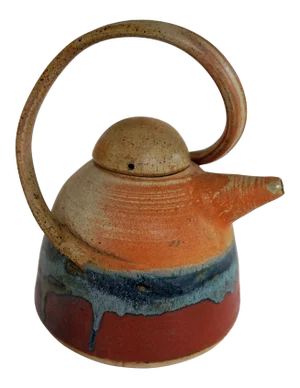 1980s Signed Art Pottery Teapot With Lid