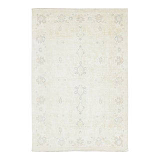 Modern Classics Polonaise Style Natural Silk & Linen Rug, by Rug & Kilim For Sale