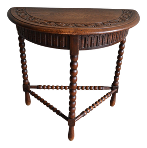 Antique Oak Half-Moon Table, 1800s