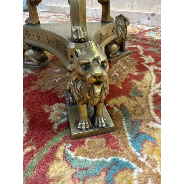 Metal Empire Tripod Pedestal Table in Bronze For Sale - Image 7 of 8