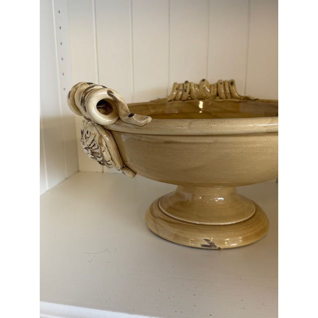 Ceramic Late 20th Century Large Handcrafted Ceramic Pedestal Compote For Sale - Image 7 of 16