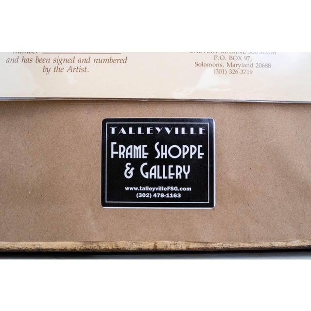 "Buying Oysters at Drum Point" Sailboats Painting Print Signed John M Barber Numbered For Sale - Image 11 of 11