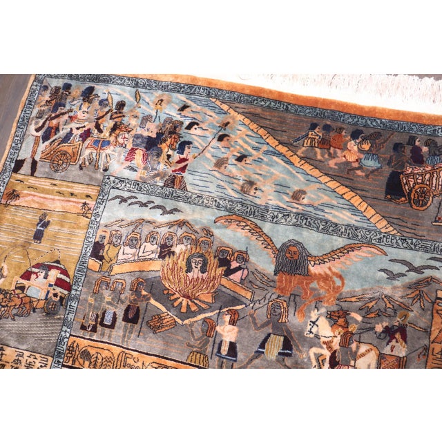 Vintage Persian Pictorial Narrative Rug no. 10956 For Sale - Image 10 of 12