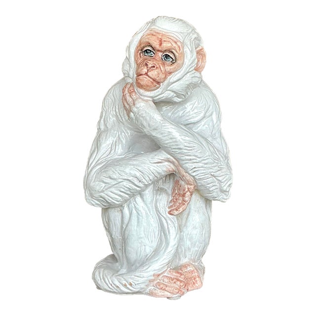 Vintage Italian Glazed Ceramic Monkey For Sale