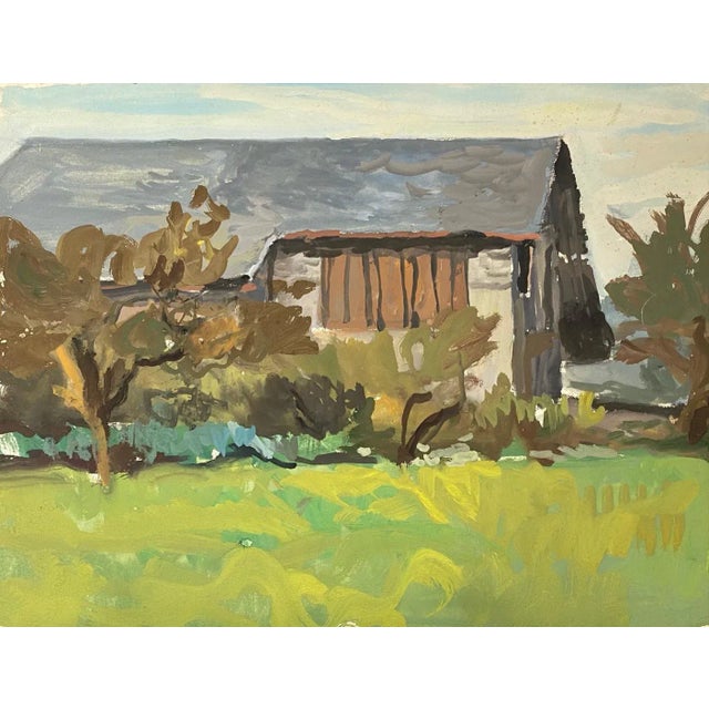 Isaac Charles Goetz, Farm View, 1960s, Gouache For Sale - Image 6 of 6