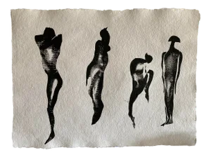 "Dance Studio" Contemporary Minimalist Figurative Acrylic Painting by Erik Sulander
