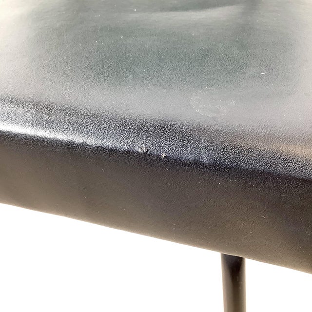 Mid-Century Modern Slipper Chair, Black Tubular Steel Frame, Forest Green Tweed For Sale - Image 12 of 12