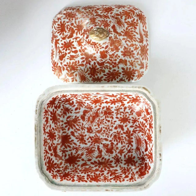 DETAILS Rare orange decoration antique Chinese Export lidded serving tureen. PATTERN/MODEL Sacred Bird and Butterfly PLACE...