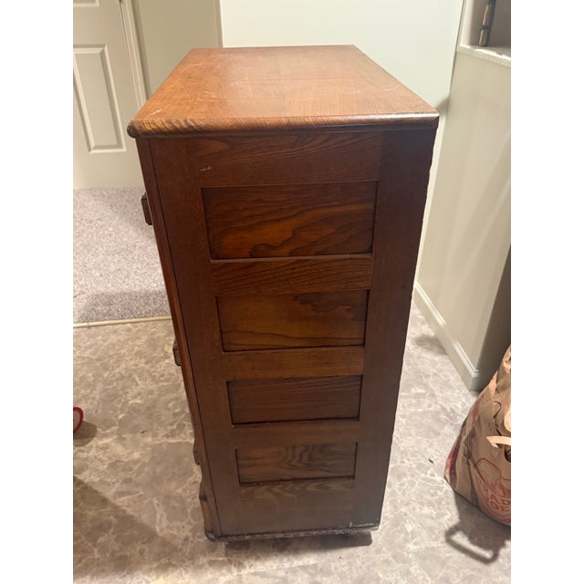 Brown Antique Oak Ice Box For Sale - Image 8 of 11
