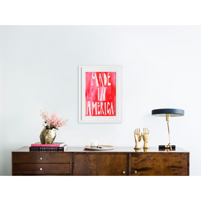 Contemporary Made In America by Virginia Chamlee in White Frame, Small Art Print For Sale - Image 3 of 4