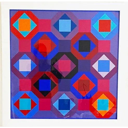 Original Victor Vasarely "Oc-Ta" Op Art Screenprint, Framed For Sale - Image 13 of 13