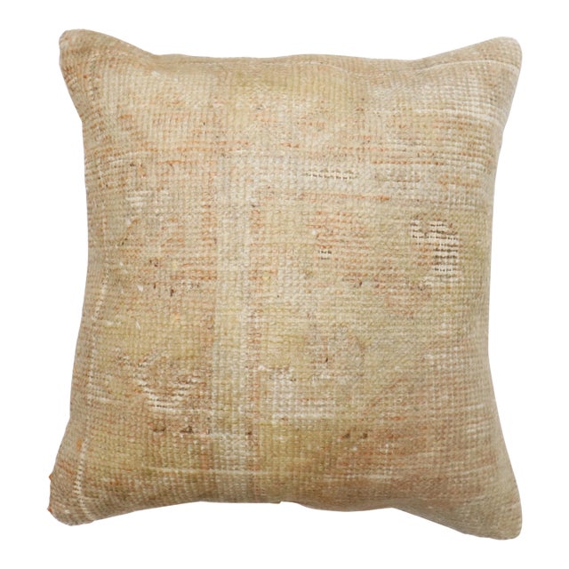Small Turkish Gold Oushak Pillow rug no. p4033 For Sale