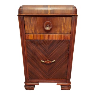1930s Art Deco Waterfall Nightstand For Sale
