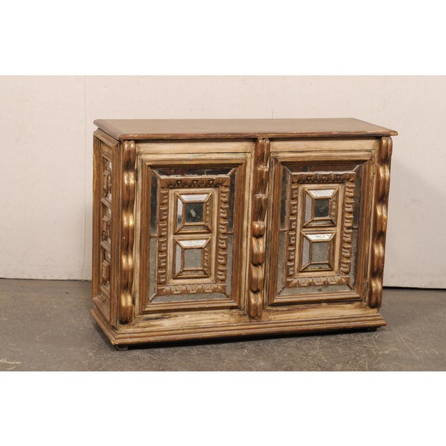 Mid 20th Century Mid 20th Century Spanish Giltwood & Mirrored Console Cabinet For Sale - Image 5 of 15