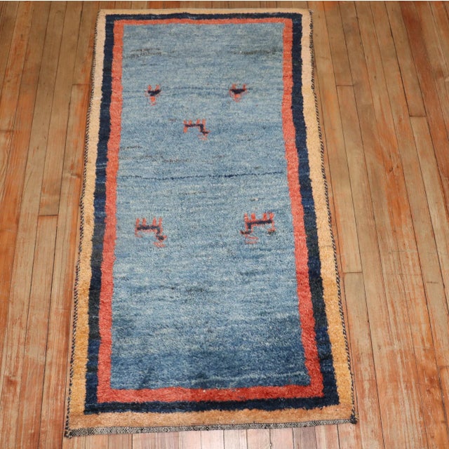 Late 20th Century Blue Persian Gabbeh, 2'5'' X 4'8'' For Sale In New York - Image 6 of 10