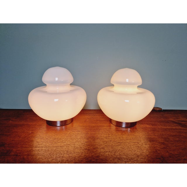 Space Age Table Lamp in White Opaline, 1970s For Sale - Image 11 of 15