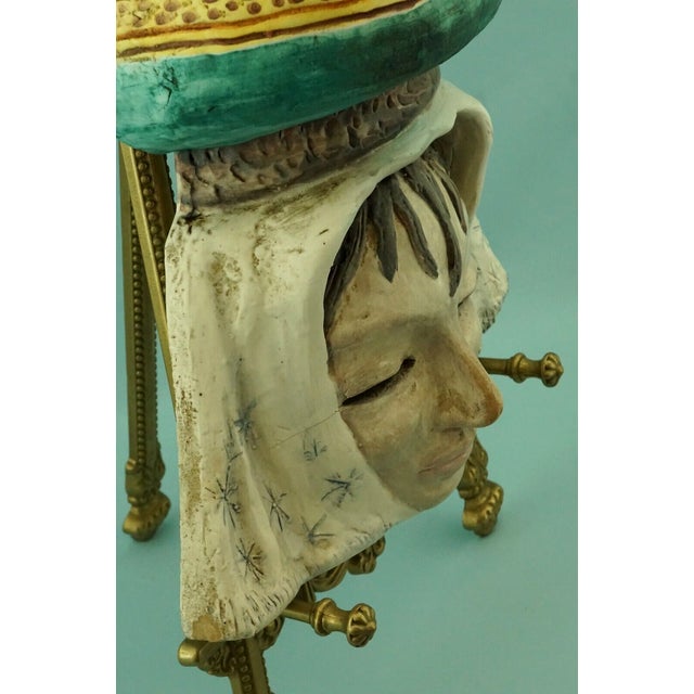 Art Deco Ceramic Wall Mask of Commoner with Vase by Merlone for Tanagra, Rome, Italy, 1940s For Sale - Image 17 of 18