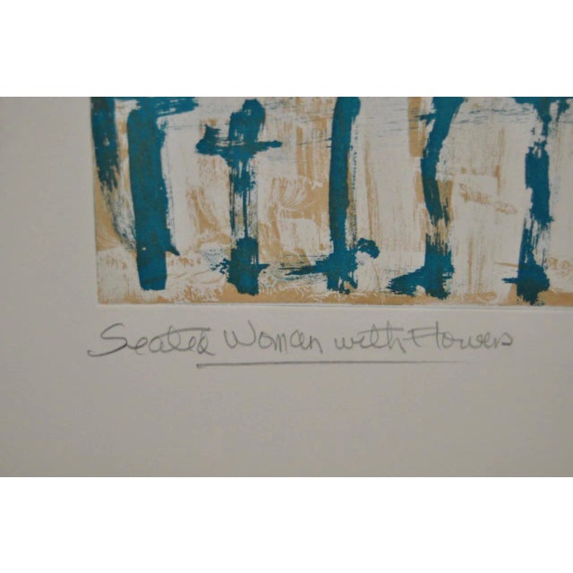 Early 21st Century Arthur Krakower "Seated Woman With Flowers Ii" Monotype C.2004 For Sale - Image 5 of 6
