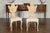 Set of Six Italian Midcentury Bleached Walnut Dining Room Chairs with Scrolls For Sale In Atlanta - Image 6 of 12